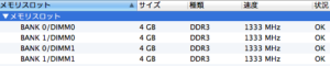 4GB×4枚 合計16GBがしっかりと認識・動作している